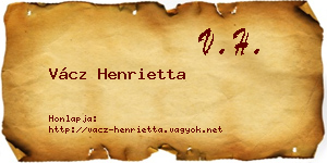 Vácz Henrietta névjegykártya