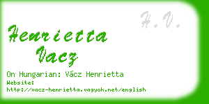 henrietta vacz business card