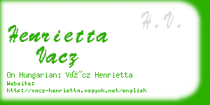 henrietta vacz business card